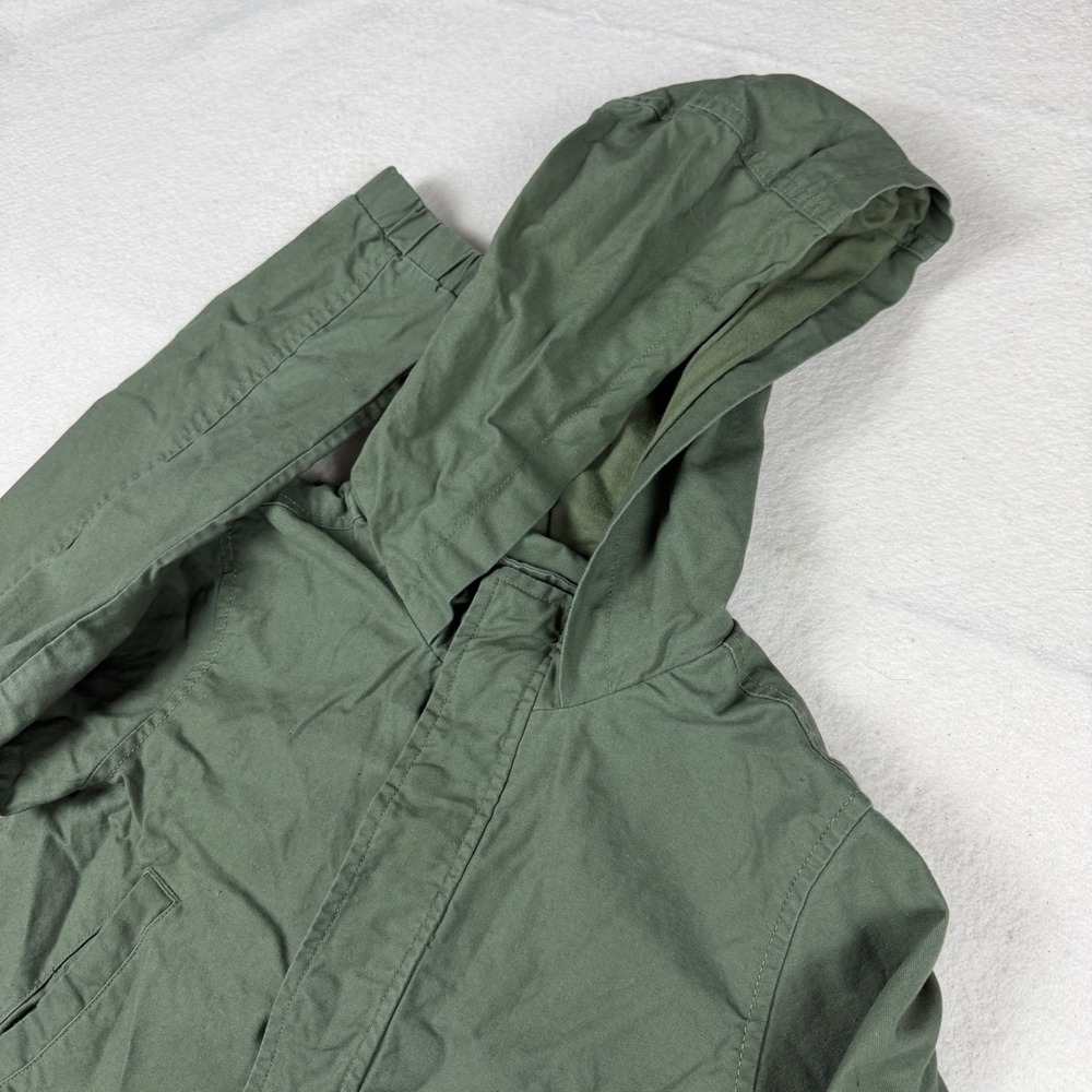 Cat & Jack Girls Olive Green Hooded Utility Jacket Peplum Waist XL 14-16